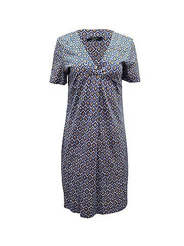 Max Mara Max Mara Weekend Patterned Summer Shift Dress in Blue Print Viscose (view 1)