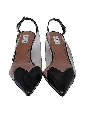 Alaïa Alaïa Cœur Slingback Pumps in Black PVC (view 2)
