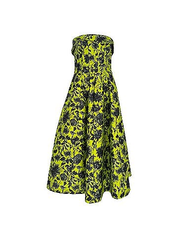 Philosophy Di Lorenzo Serafini Philosophy by Lorenzo Serafini Floral-Print Strapless Midi Dress in Lime Polyester (view 1)