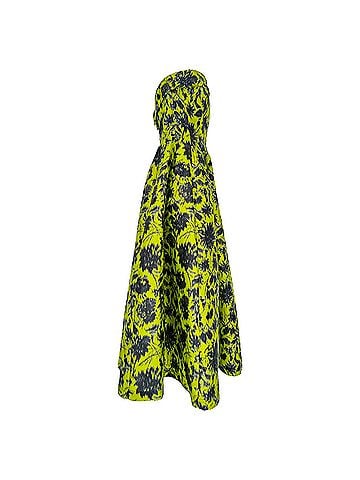 Philosophy Di Lorenzo Serafini Philosophy by Lorenzo Serafini Floral-Print Strapless Midi Dress in Lime Polyester (view 2)