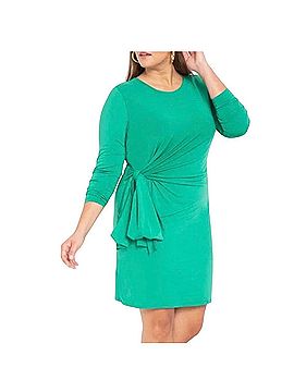 ELOQUII Tie Front Long Sleeve Matte Jersey Dress Casual Dress (view 1)