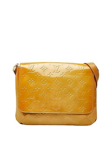 Louis Vuitton Louis Vuitton Monogram Vernis Thompson Street Shoulder Bag M91123 Jaune Yellow Patent Leather Women's LOUIS VUITTON (view 1)
