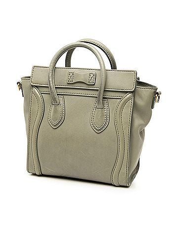 Céline Celine Luggage Nano Shopper Handbag/Shoulder Bag, 2-Way, Khaki Green Leather, Women's. (view 2)