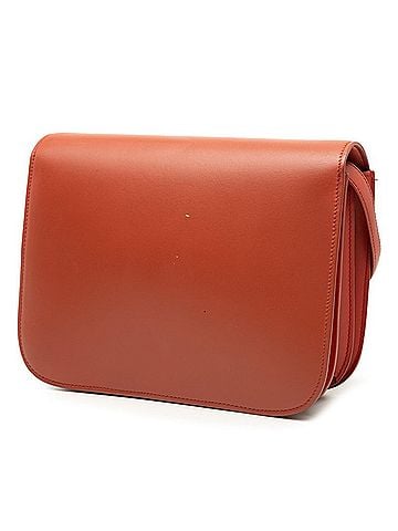 Céline Celine Classic Box Medium Shoulder Bag, Red Leather, Women's CELINE (view 2)
