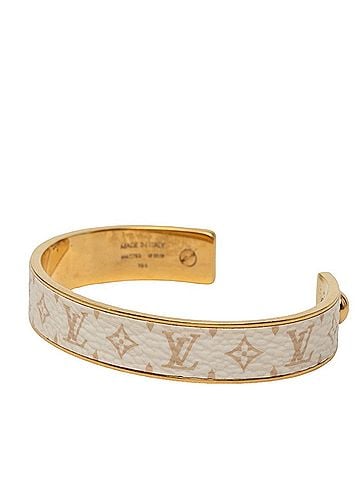 Louis Vuitton Louis Vuitton Jonc Wild LV Bangle M67783 Gold White Plated Women's LOUIS VUITTON (view 2)