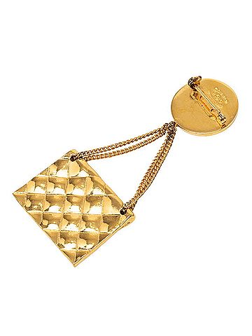 Chanel Chanel Coco Mark Matelassé Handbag Motif Vintage Brooch, Stamped 26, Gold Plated, Women's CHANEL (view 2)