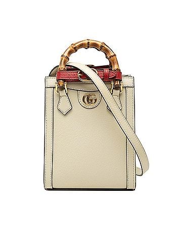 Gucci Gucci Bamboo Diana Mini Tote Bag, Handbag, Shoulder 2-Way, 739079, Ivory White Leather, Women's, GUCCI (view 1)