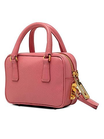 Prada Prada Triangle Logo Plate Mini Handbag Shoulder Bag 2WAY BL0705 Pink Saffiano Leather Women's PRADA (view 2)