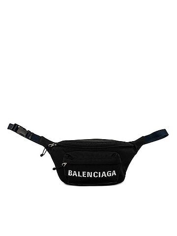 Balenciaga Balenciaga Wheel Logo Body Bag Waist 528862 Black Navy Nylon Women's BALENCIAGA (view 1)