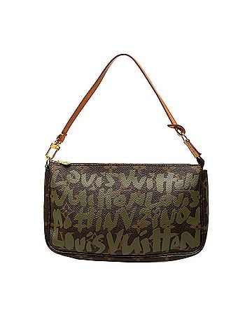 Louis Vuitton Louis Vuitton Monogram Graffiti Pochette Accessoires Shoulder Bag Handbag Pouch M92191 Brown Khaki Leather Women's LOUIS VUITTON (view 1)