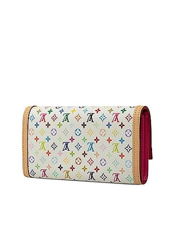 Louis Vuitton Louis Vuitton x Takashi Murakami Monogram Multicolor Portefeuille Sarah NM Long Wallet M13397 Blanc Pink Leather Women's LOUIS VUITTON (view 2)