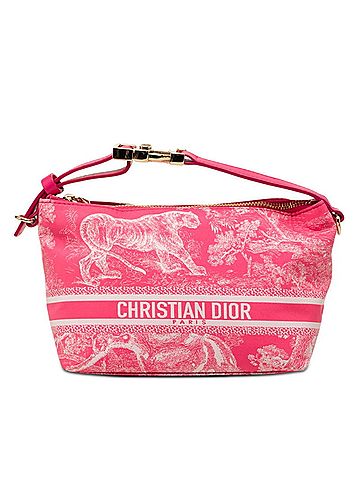 Christian Dior Christian Dior Dior Dioliviera Nomade Pouch Toile de Jouy Handbag Pink Leather Technical Canvas Women's (view 1)