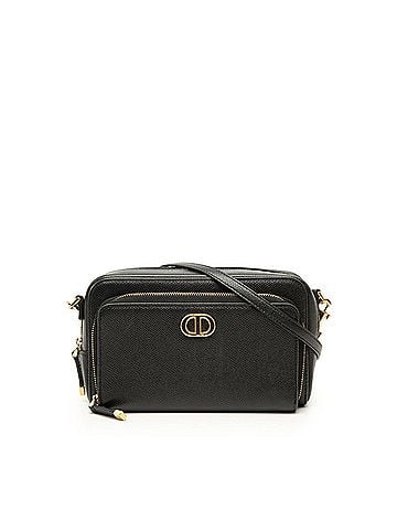 Christian Dior Christian Dior Dior Calo Double Pouch CD Logo Handbag Shoulder Bag 2WAY Black Leather Women's (view 1)