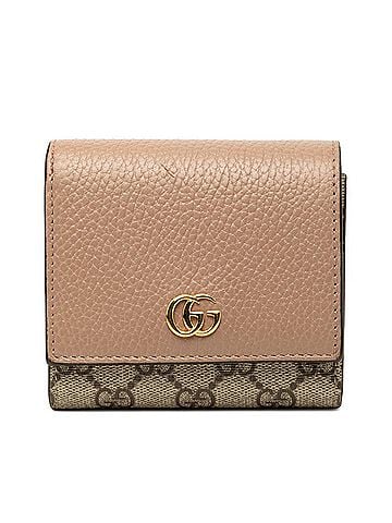 Gucci Gucci GG Marmont Supreme Bi-fold Wallet 598587 Beige Leather Women's GUCCI (view 1)
