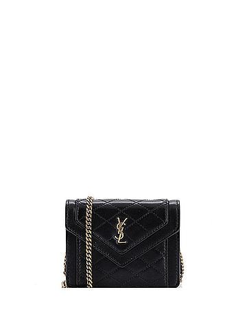 Saint Laurent Gaby Envelope Chain Crossbody Bag Quilted Leather Micro (view 1)