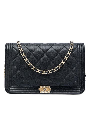 Chanel Quilted Caviar Boy Wallet on Chain (view 1)