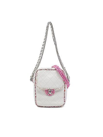 Chanel Quilted Lambskin and Tweed Elegant Satchel (view 1)