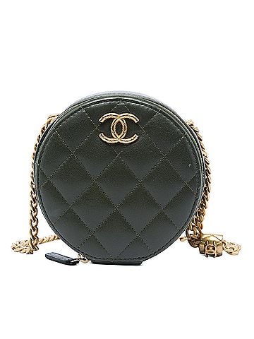 Chanel CC Quilted Lambskin Round Clutch with Chain (view 1)
