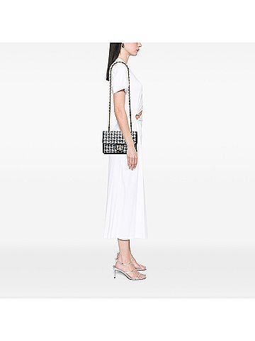 Chanel CC Woven Lambskin and Viscose Houndstooth Single Flap (view 2)