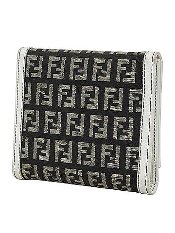 Fendi Fendi Zucchino Logo Charm Tri-fold Wallet 8M0177 White Brown Canvas Leather Women's FENDI (view 2)