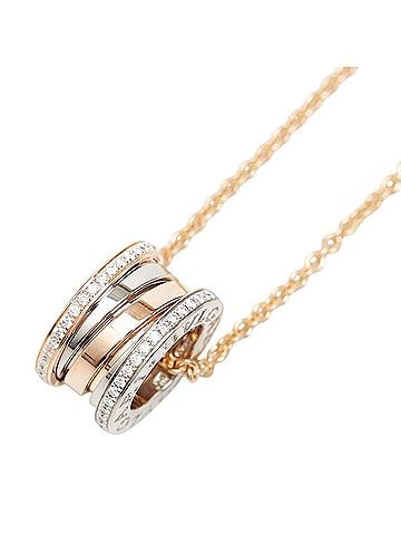 Bvlgari BVLGARI B-zero1 Perfect Mistake Pendant Necklace 355062 18KPG Pink Gold 18KWG White 750 Diamond Women's (view 1)