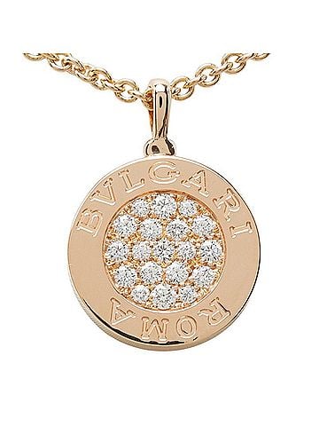 Bvlgari BVLGARI Chain Pendant Necklace 358375 18KPG Pink Gold White Shell Diamond Women's (view 2)