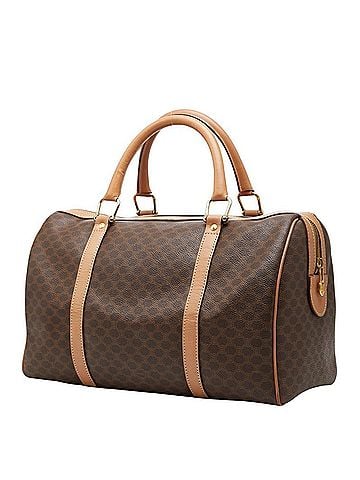 Céline Celine Macadam Handbag Boston Bag Brown Leather Women's CELINE (view 2)