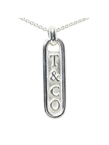 Tiffany & Co. Tiffany &amp; Co. Logo Plate Chain Pendant Necklace, SV925 Silver, Women's. (view 2)