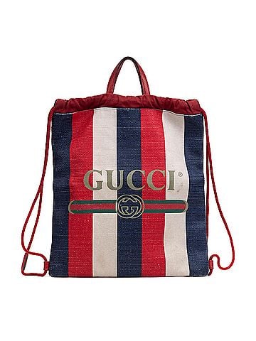 Gucci Striped Drawstring Backpack (view 1)