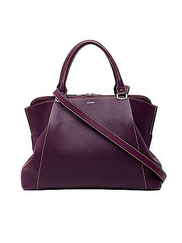 Cartier Cartier C de Handbag Shoulder Bag 2WAY Purple Leather Women's CARTIER (view 1)
