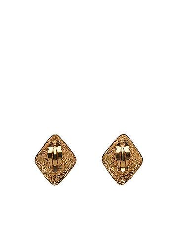 Chanel Chanel Vintage Coco Mark Diamond Earrings Gold Plated Women's CHANEL (view 2)