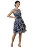 Teeze Me 100% Polyester 100% Polyester Floral Multi Color Blue White Cocktail Dress Size 7 - photo 1