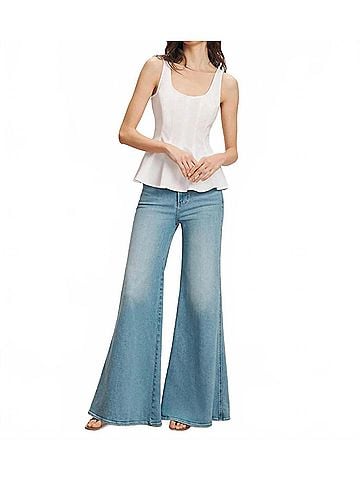 Veronica Beard Charlie Peplum Tank Top in White (view 2)