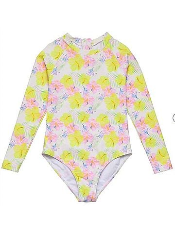 Snapper Rock Girls Aloha Vacay Long Sleeve Surf Suit Without Frills 10 Mo in Pink (view 1)