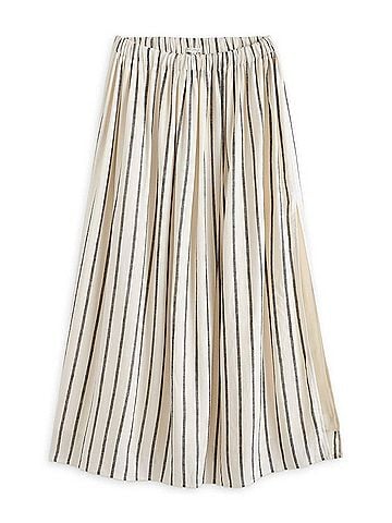 Z Supply Kassidy Stripe Linen Skirt in Black (view 1)