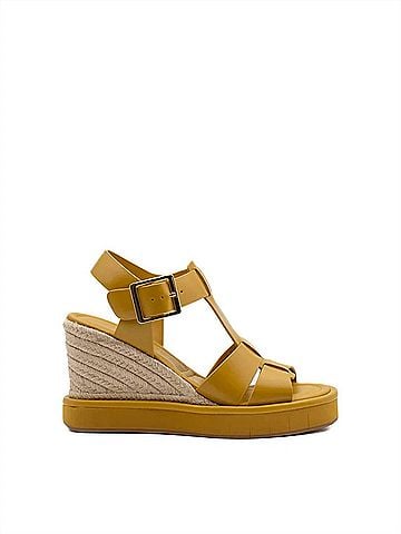 Paloma Barceló Women's Elie Wedge Sandal in Ochre (view 1)