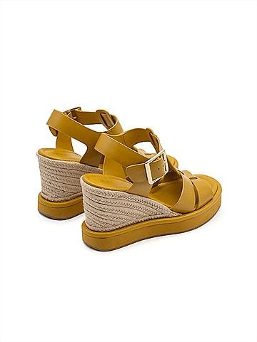 Paloma Barceló Women's Elie Wedge Sandal in Ochre (view 2)