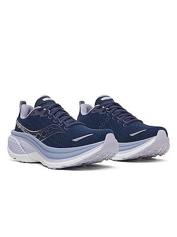 Saucony Women's Hurricane 25 Shoes in Navy/Aster (view 2)