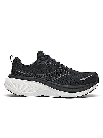 Saucony Women's Hurricane 25 Shoes - Wide in Black/White (view 1)