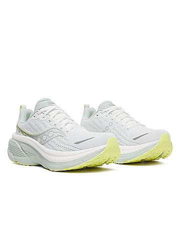 Saucony Women's Hurricane 25 Shoes - Wide in White/Mist (view 2)