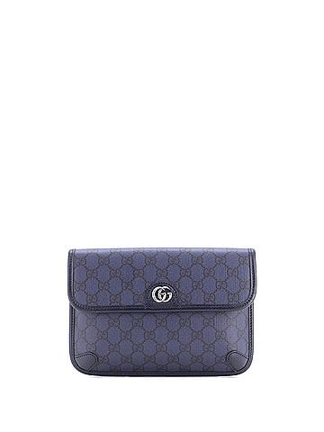 Gucci Ophidia Flap Belt Bag GG Coated Canvas with Leather (view 1)
