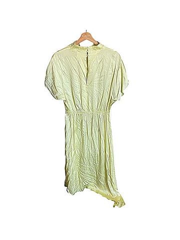 & Other Stories Asymmetric Satin High Neck Midi Cocktail Dress (view 2)