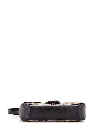 Gucci GG Marmont Flap Bag Diagonal Quilted GG Canvas with Leather Small (view 2)