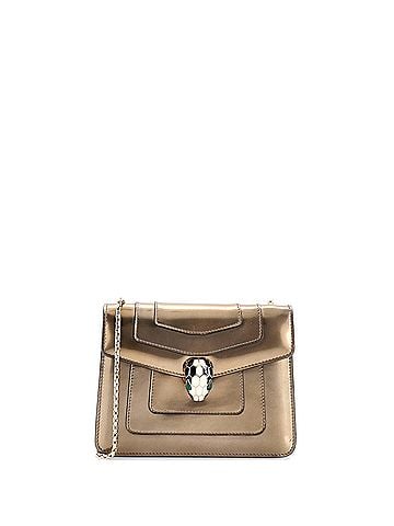 Bvlgari Serpenti Forever Square Shoulder Bag Metallic Leather Small (view 1)