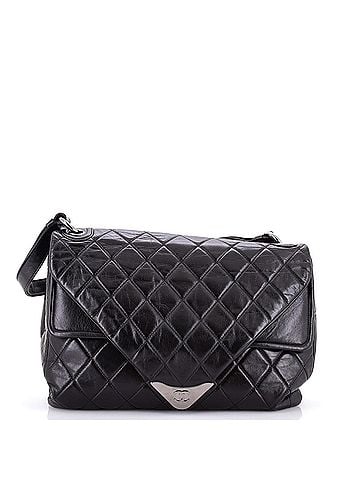 Chanel Padded Envelope Flap Bag Quilted Aged Calfskin (view 1)