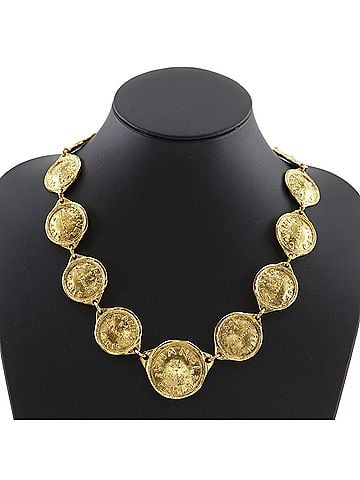 Chanel Chanel Cambon Logo Necklace, Coin Motif, Gold Plated, Approx. 101g, Women's (view 2)
