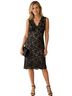 Karen Kane 100% Polyester Leopard Print Black Tan Cocktail Dress Size M - photo 1