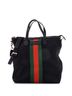 Gucci 100% Canvas Plain Black Web Zip Tote Techno Canvas Medium One size - photo 1