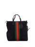 Gucci 100% Canvas Plain Black Web Zip Tote Techno Canvas Medium One size - photo 4