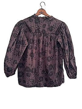 Gap Dark Floral Puff Sleeve Mockneck Blouse Short Sleeve T-Shirt (view 2)